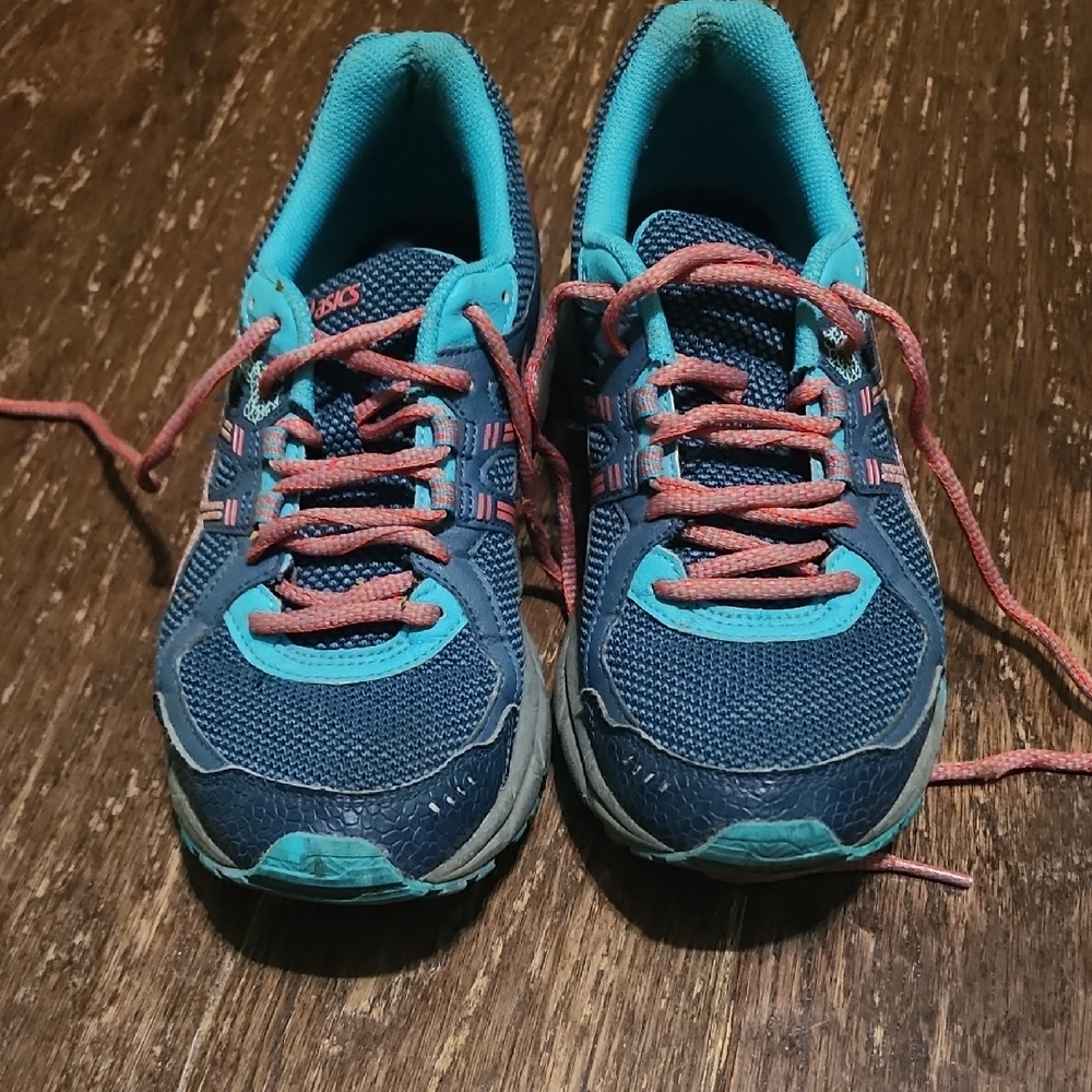 Asics Blue and Pink Sneakers with Breathable Mesh